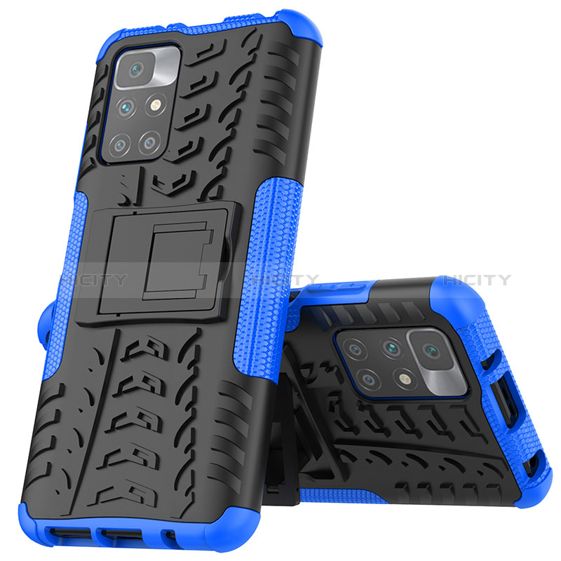 Funda Bumper Silicona y Plastico Mate Carcasa con Soporte JX1 para Xiaomi Redmi 10 (2022)