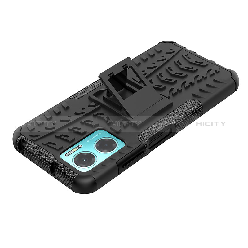 Funda Bumper Silicona y Plastico Mate Carcasa con Soporte JX1 para Xiaomi Redmi 10 5G