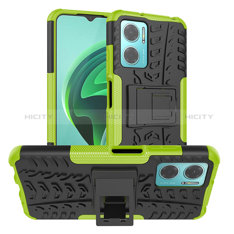 Funda Bumper Silicona y Plastico Mate Carcasa con Soporte JX1 para Xiaomi Redmi 10 5G