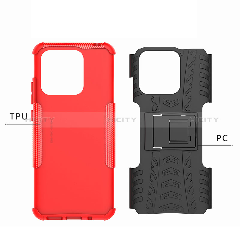 Funda Bumper Silicona y Plastico Mate Carcasa con Soporte JX1 para Xiaomi Redmi 10 Power