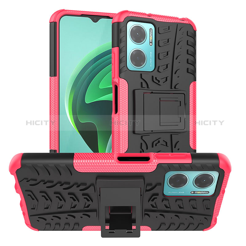 Funda Bumper Silicona y Plastico Mate Carcasa con Soporte JX1 para Xiaomi Redmi 10 Prime Plus 5G