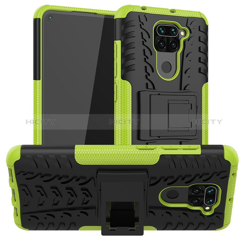 Funda Bumper Silicona y Plastico Mate Carcasa con Soporte JX1 para Xiaomi Redmi 10X 4G Verde