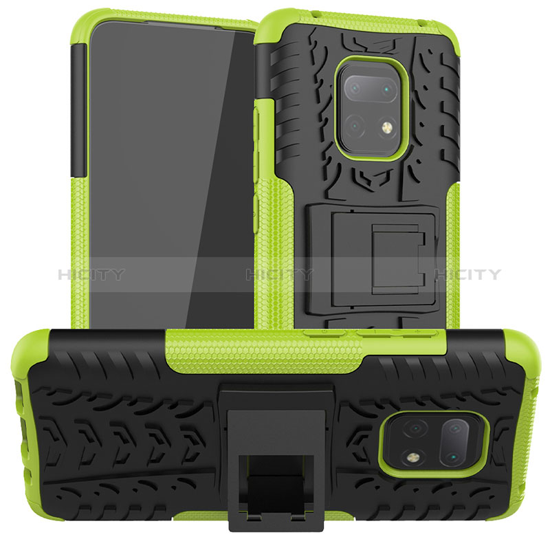 Funda Bumper Silicona y Plastico Mate Carcasa con Soporte JX1 para Xiaomi Redmi 10X Pro 5G Verde