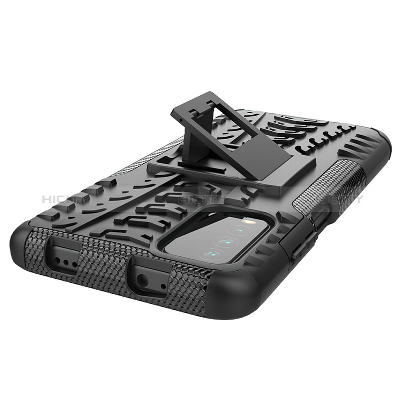 Funda Bumper Silicona y Plastico Mate Carcasa con Soporte JX1 para Xiaomi Redmi 9 Power