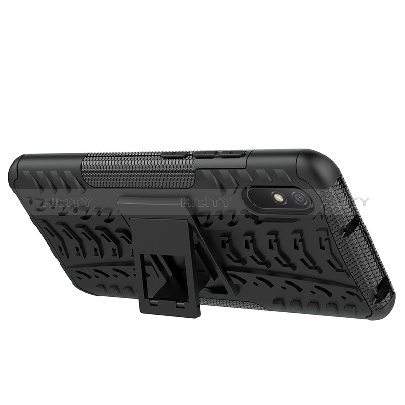 Funda Bumper Silicona y Plastico Mate Carcasa con Soporte JX1 para Xiaomi Redmi 9AT