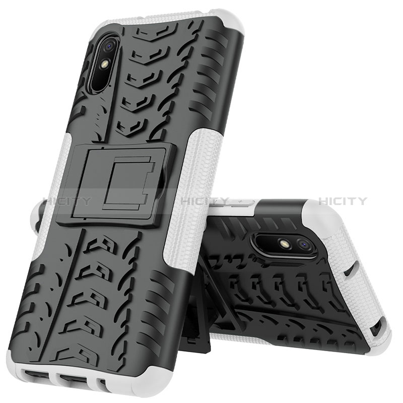 Funda Bumper Silicona y Plastico Mate Carcasa con Soporte JX1 para Xiaomi Redmi 9AT