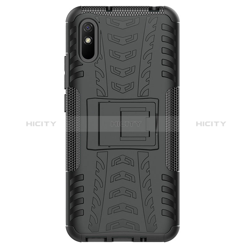 Funda Bumper Silicona y Plastico Mate Carcasa con Soporte JX1 para Xiaomi Redmi 9i