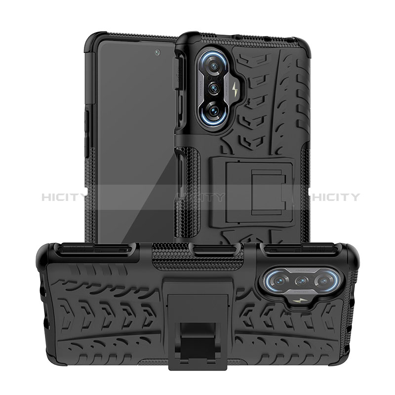 Funda Bumper Silicona y Plastico Mate Carcasa con Soporte JX1 para Xiaomi Redmi K40 Gaming 5G