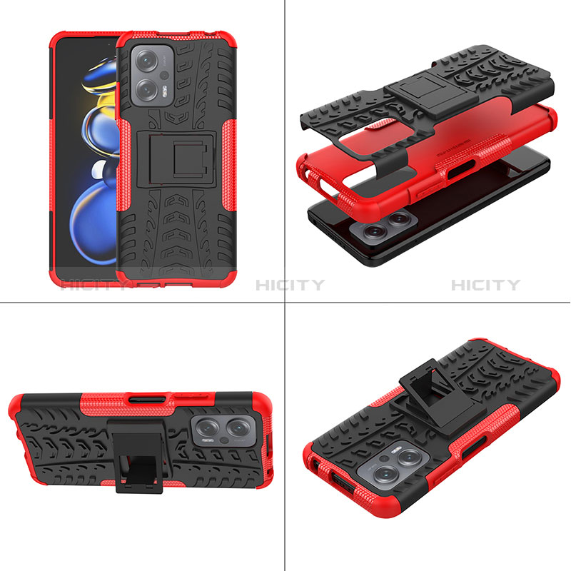 Funda Bumper Silicona y Plastico Mate Carcasa con Soporte JX1 para Xiaomi Redmi K50i 5G