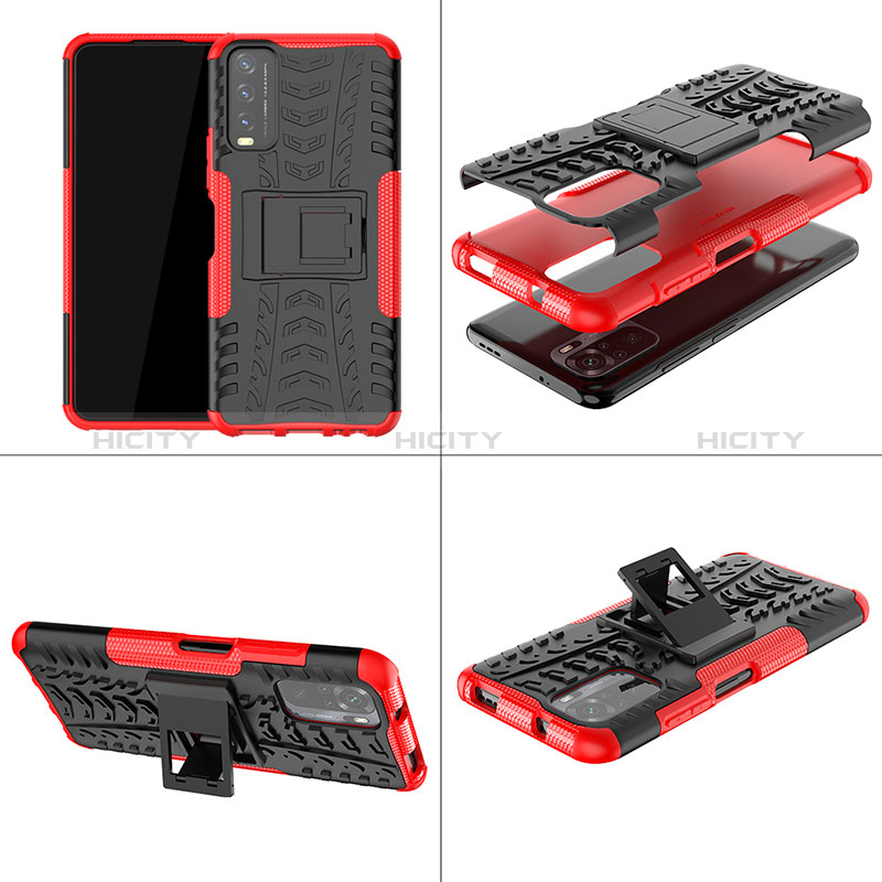 Funda Bumper Silicona y Plastico Mate Carcasa con Soporte JX1 para Xiaomi Redmi Note 10 4G