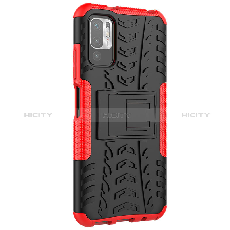 Funda Bumper Silicona y Plastico Mate Carcasa con Soporte JX1 para Xiaomi Redmi Note 10 5G