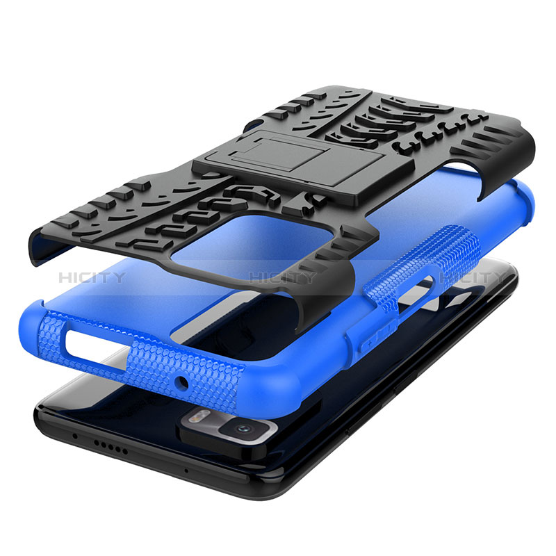 Funda Bumper Silicona y Plastico Mate Carcasa con Soporte JX1 para Xiaomi Redmi Note 10 Pro 5G