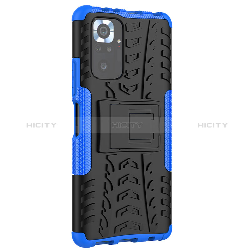 Funda Bumper Silicona y Plastico Mate Carcasa con Soporte JX1 para Xiaomi Redmi Note 10 Pro Max