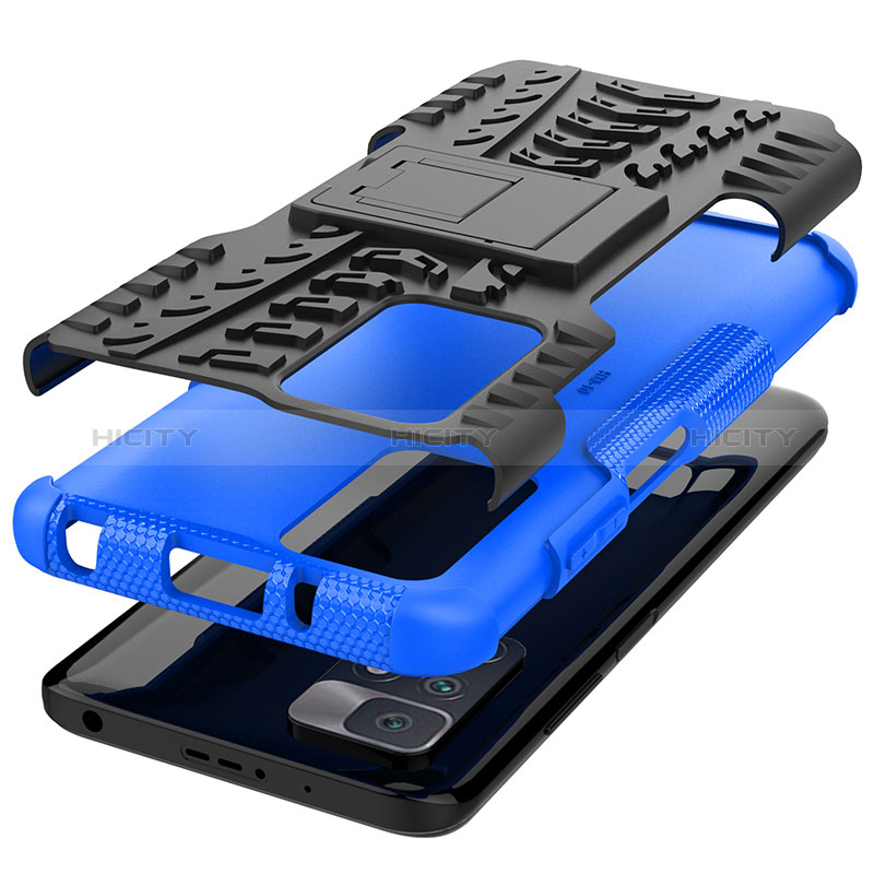 Funda Bumper Silicona y Plastico Mate Carcasa con Soporte JX1 para Xiaomi Redmi Note 11 4G (2021)