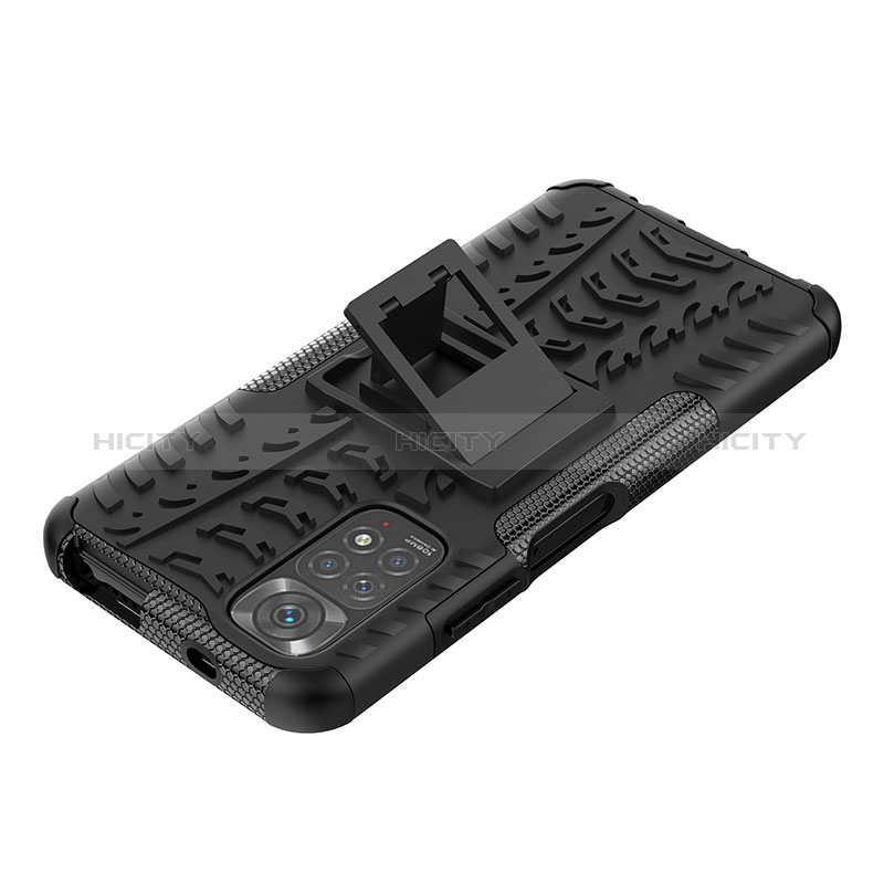 Funda Bumper Silicona y Plastico Mate Carcasa con Soporte JX1 para Xiaomi Redmi Note 11 4G (2022)