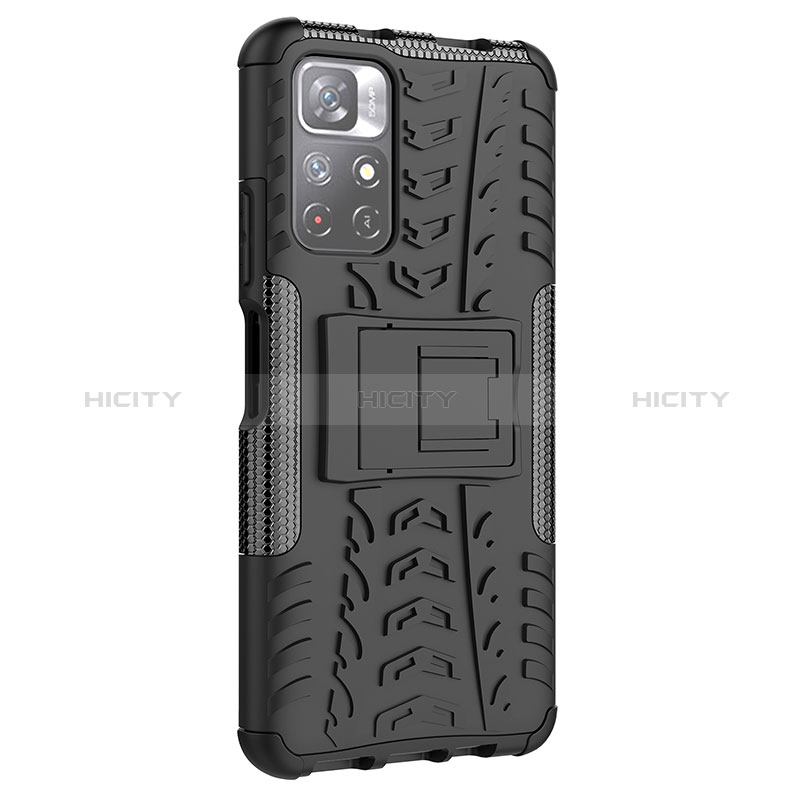 Funda Bumper Silicona y Plastico Mate Carcasa con Soporte JX1 para Xiaomi Redmi Note 11 5G