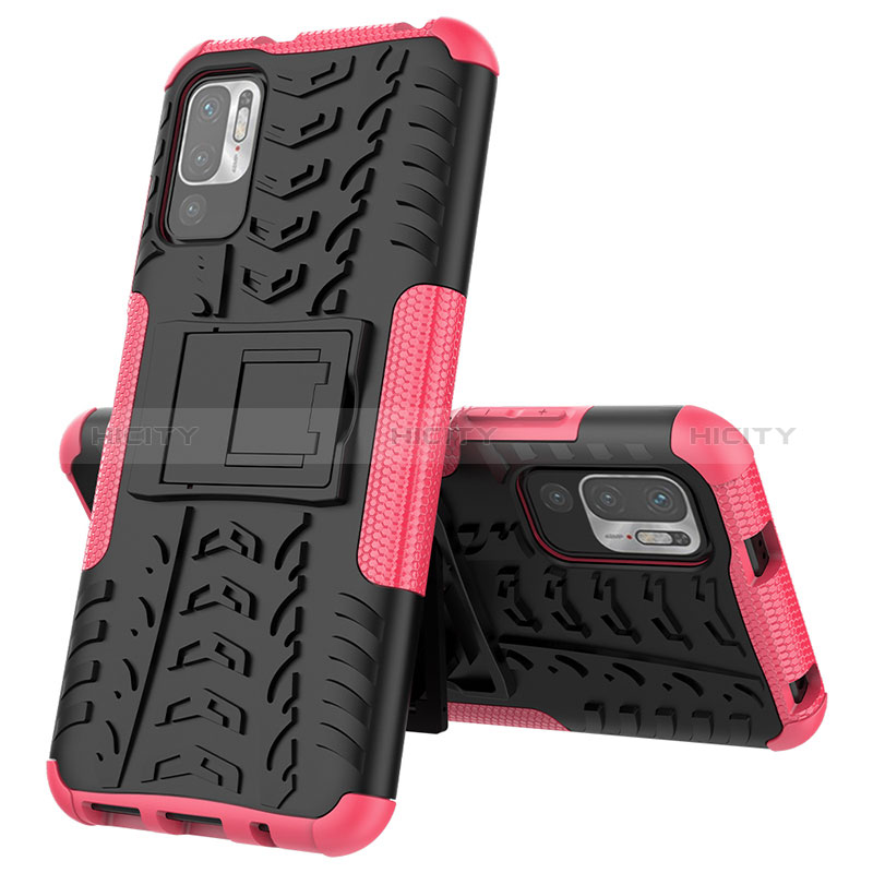 Funda Bumper Silicona y Plastico Mate Carcasa con Soporte JX1 para Xiaomi Redmi Note 11 SE 5G