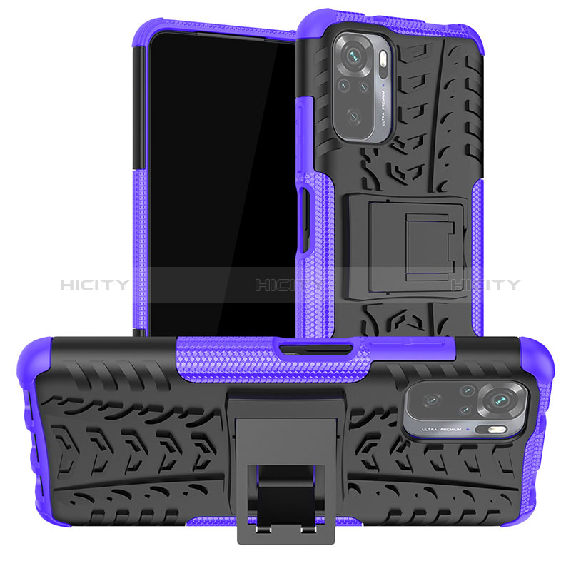 Funda Bumper Silicona y Plastico Mate Carcasa con Soporte JX1 para Xiaomi Redmi Note 11 SE India 4G