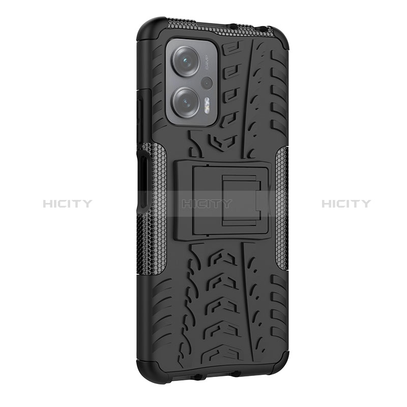 Funda Bumper Silicona y Plastico Mate Carcasa con Soporte JX1 para Xiaomi Redmi Note 11T Pro 5G