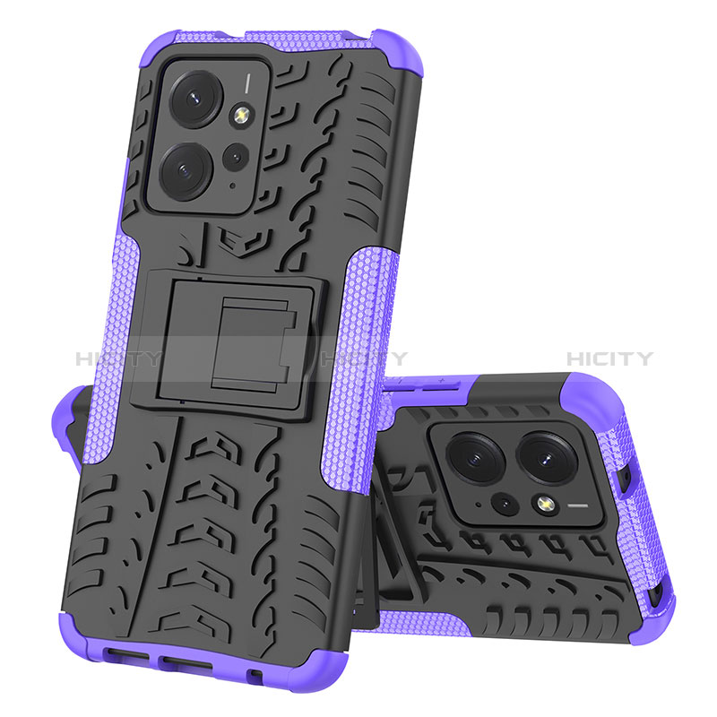 Funda Bumper Silicona y Plastico Mate Carcasa con Soporte JX1 para Xiaomi Redmi Note 12 4G