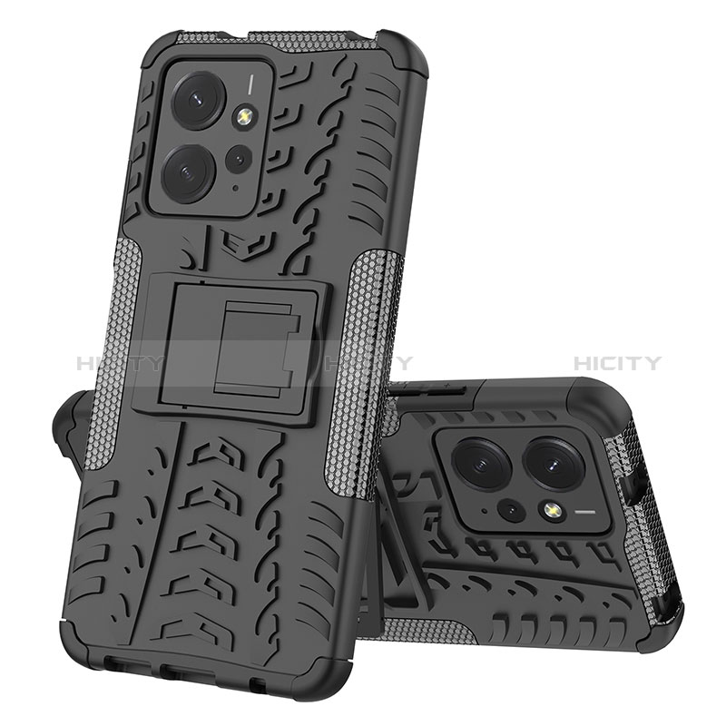 Funda Bumper Silicona y Plastico Mate Carcasa con Soporte JX1 para Xiaomi Redmi Note 12 4G