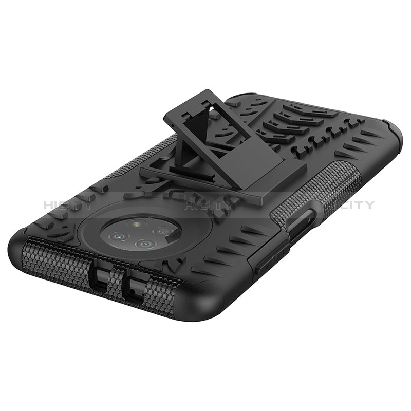 Funda Bumper Silicona y Plastico Mate Carcasa con Soporte JX1 para Xiaomi Redmi Note 9 5G