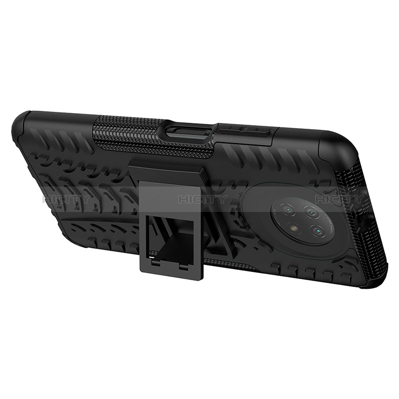 Funda Bumper Silicona y Plastico Mate Carcasa con Soporte JX1 para Xiaomi Redmi Note 9 5G