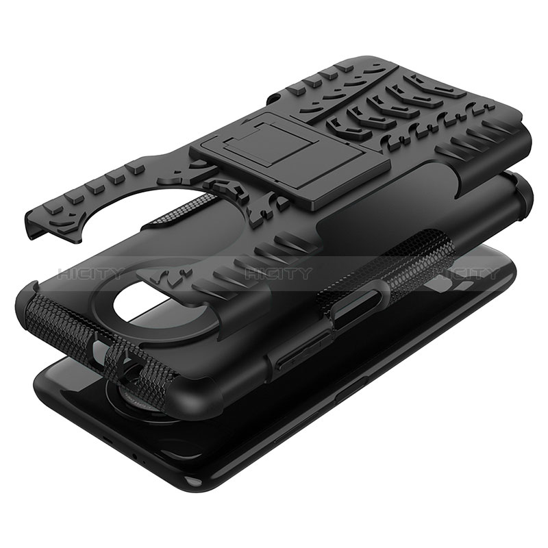 Funda Bumper Silicona y Plastico Mate Carcasa con Soporte JX1 para Xiaomi Redmi Note 9 5G