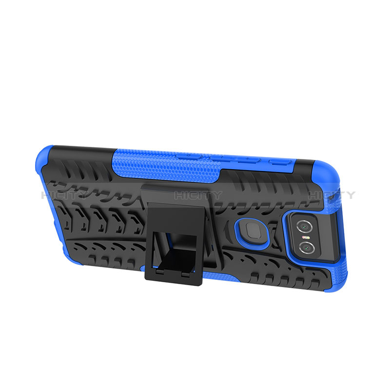 Funda Bumper Silicona y Plastico Mate Carcasa con Soporte JX2 para Asus Zenfone 6 ZS630KL