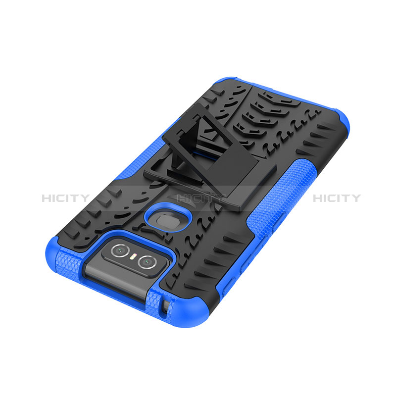 Funda Bumper Silicona y Plastico Mate Carcasa con Soporte JX2 para Asus Zenfone 6 ZS630KL