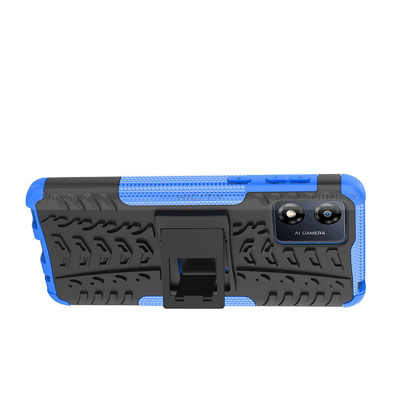 Funda Bumper Silicona y Plastico Mate Carcasa con Soporte JX2 para Motorola Moto E13