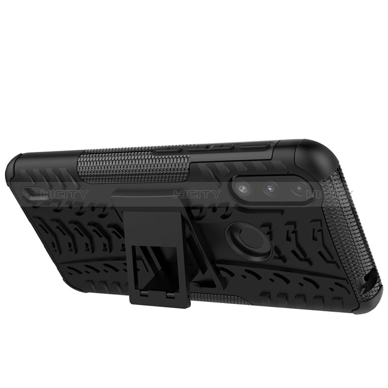 Funda Bumper Silicona y Plastico Mate Carcasa con Soporte JX2 para Motorola Moto E7 Power