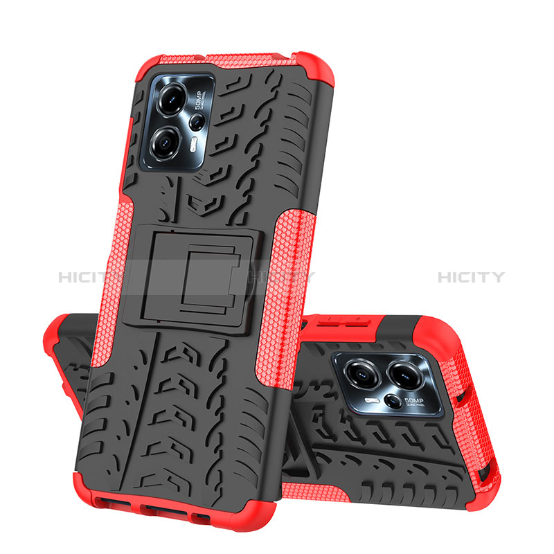 Funda Bumper Silicona y Plastico Mate Carcasa con Soporte JX2 para Motorola Moto G13