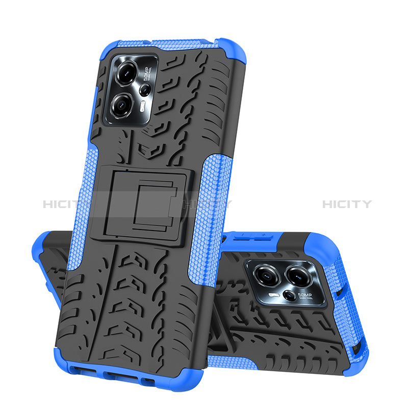 Funda Bumper Silicona y Plastico Mate Carcasa con Soporte JX2 para Motorola Moto G13