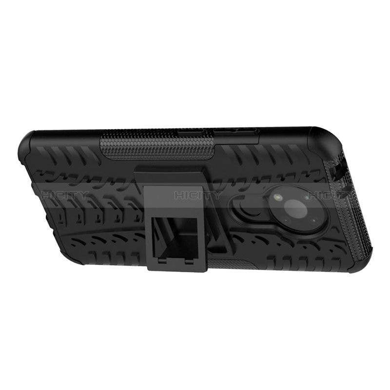 Funda Bumper Silicona y Plastico Mate Carcasa con Soporte JX2 para Nokia 3.4