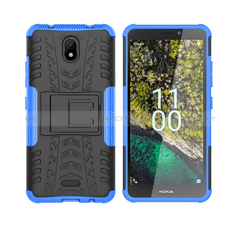 Funda Bumper Silicona y Plastico Mate Carcasa con Soporte JX2 para Nokia C100