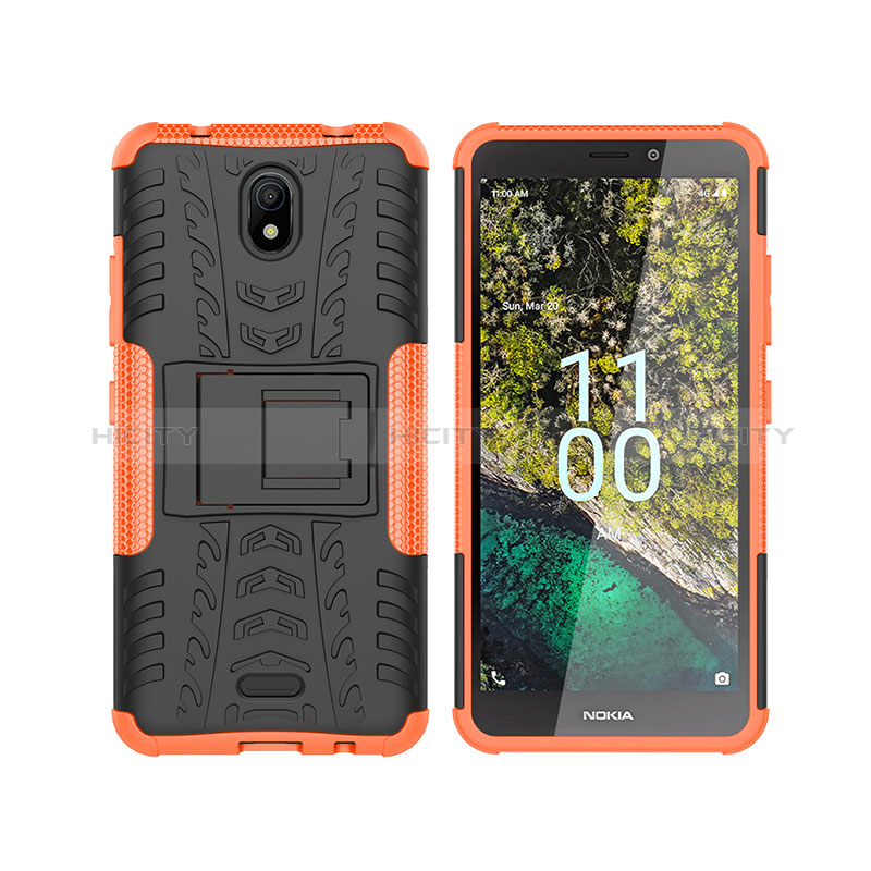 Funda Bumper Silicona y Plastico Mate Carcasa con Soporte JX2 para Nokia C100