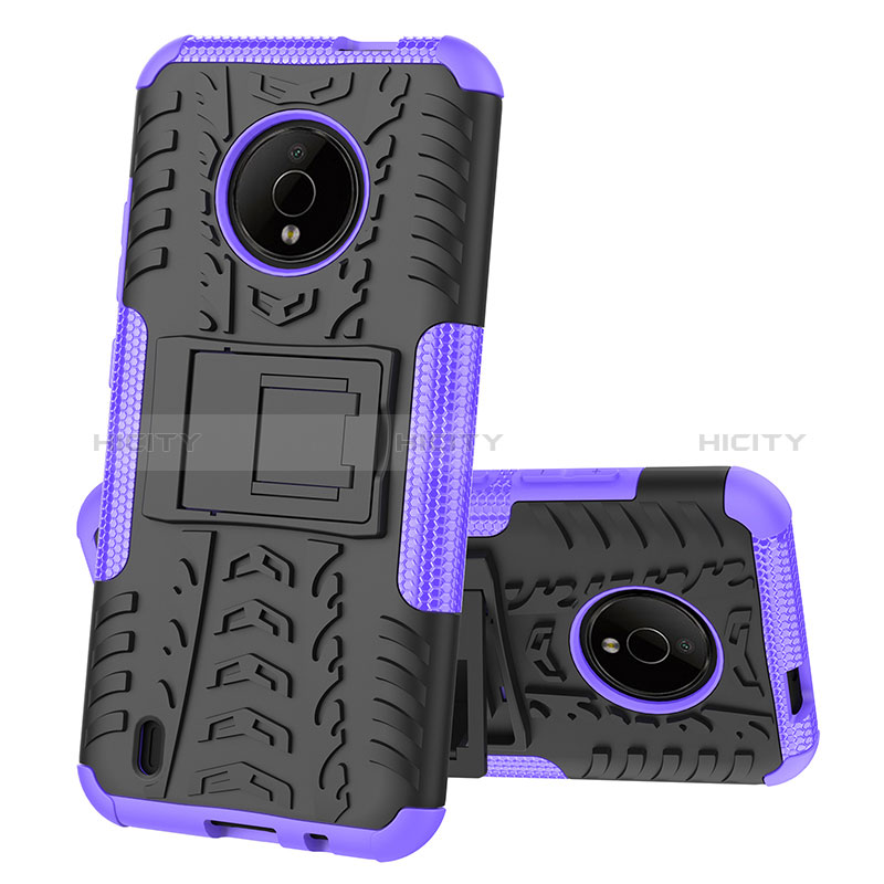 Funda Bumper Silicona y Plastico Mate Carcasa con Soporte JX2 para Nokia C200