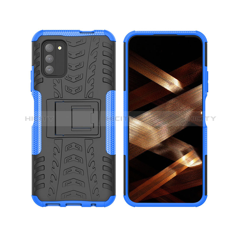 Funda Bumper Silicona y Plastico Mate Carcasa con Soporte JX2 para Nokia G100 Azul