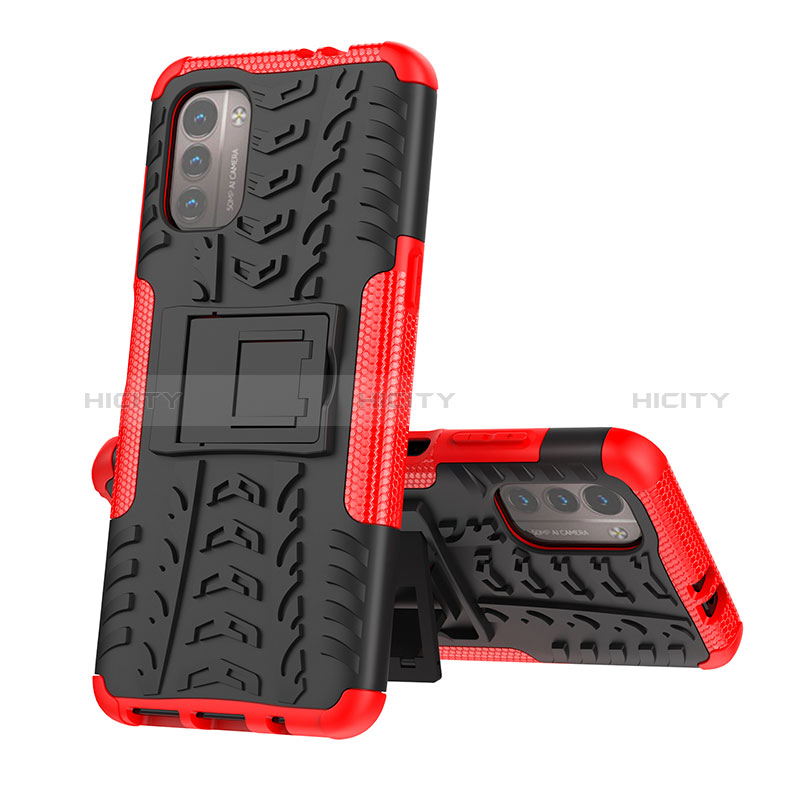 Funda Bumper Silicona y Plastico Mate Carcasa con Soporte JX2 para Nokia G11