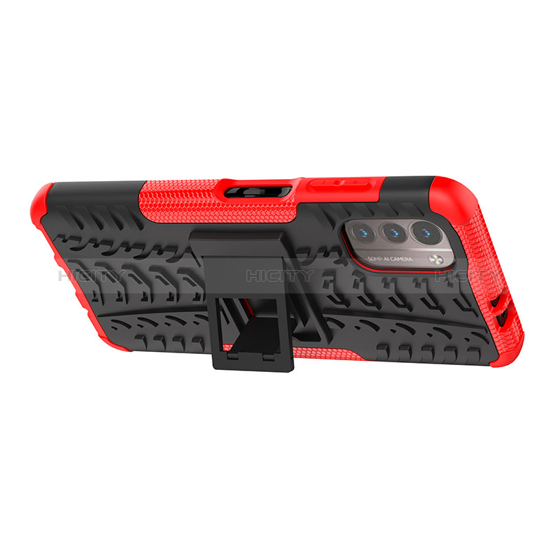 Funda Bumper Silicona y Plastico Mate Carcasa con Soporte JX2 para Nokia G11