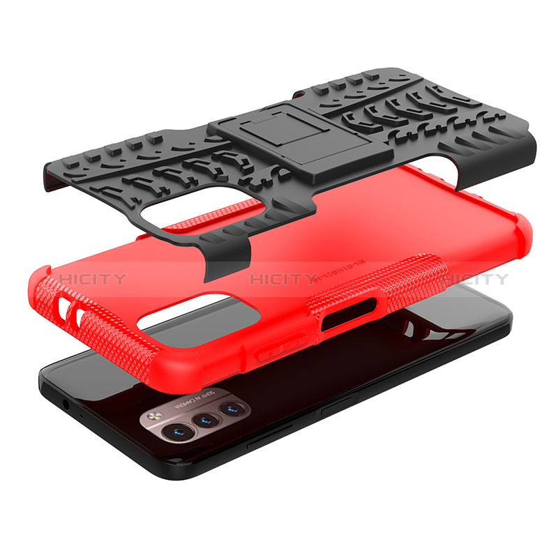 Funda Bumper Silicona y Plastico Mate Carcasa con Soporte JX2 para Nokia G11