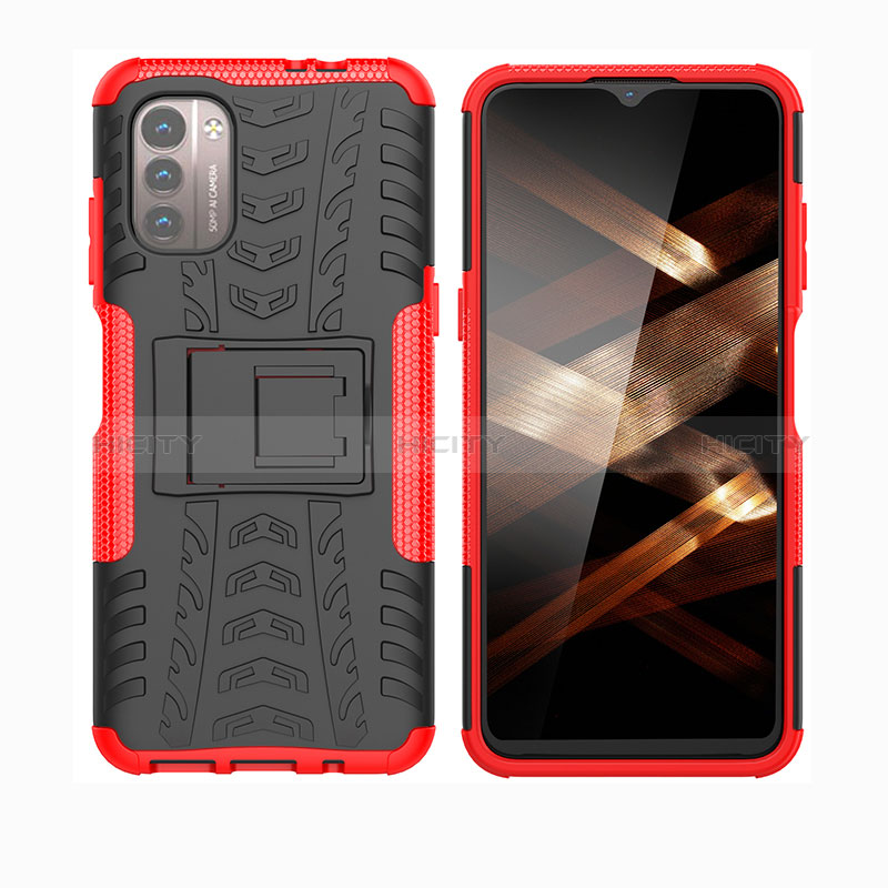 Funda Bumper Silicona y Plastico Mate Carcasa con Soporte JX2 para Nokia G11