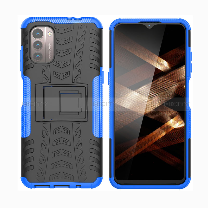 Funda Bumper Silicona y Plastico Mate Carcasa con Soporte JX2 para Nokia G11