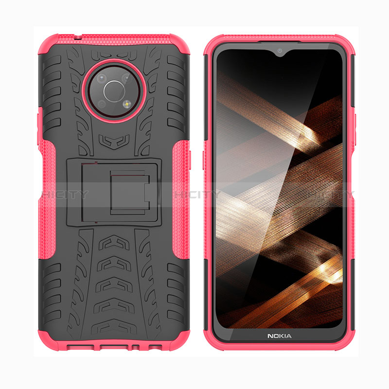 Funda Bumper Silicona y Plastico Mate Carcasa con Soporte JX2 para Nokia G300 5G