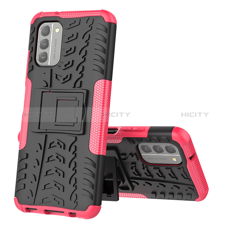 Funda Bumper Silicona y Plastico Mate Carcasa con Soporte JX2 para Nokia G400 5G