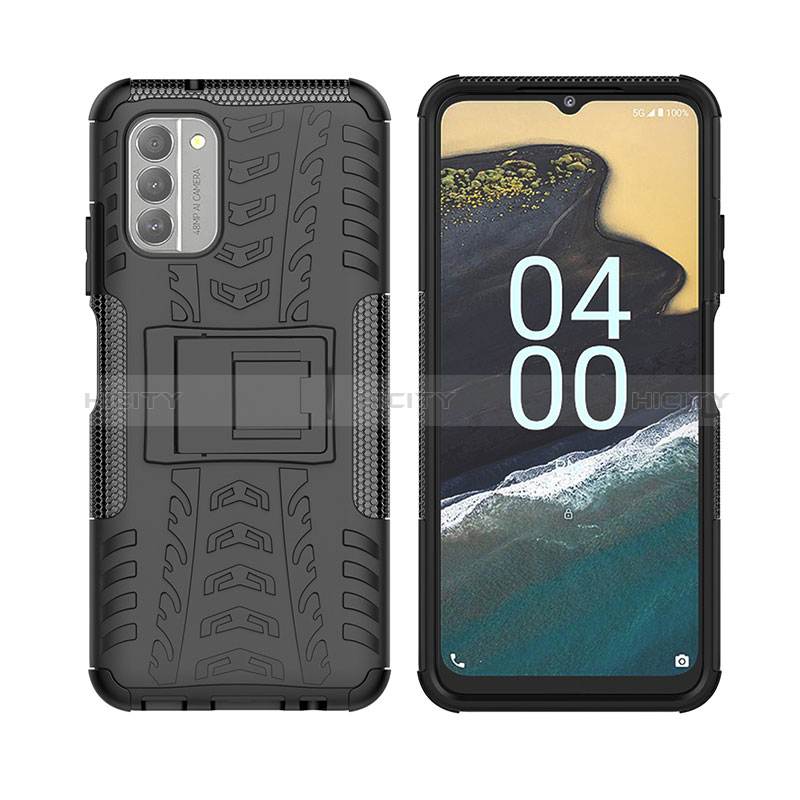 Funda Bumper Silicona y Plastico Mate Carcasa con Soporte JX2 para Nokia G400 5G