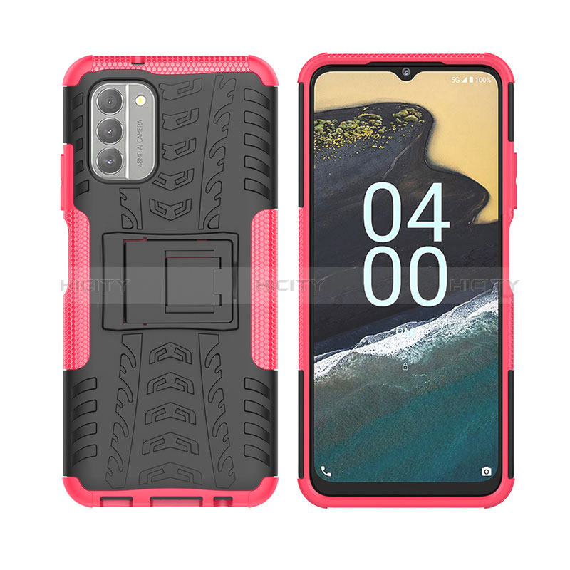 Funda Bumper Silicona y Plastico Mate Carcasa con Soporte JX2 para Nokia G400 5G