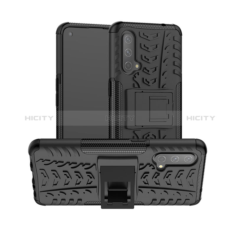 Funda Bumper Silicona y Plastico Mate Carcasa con Soporte JX2 para OnePlus Nord CE 5G