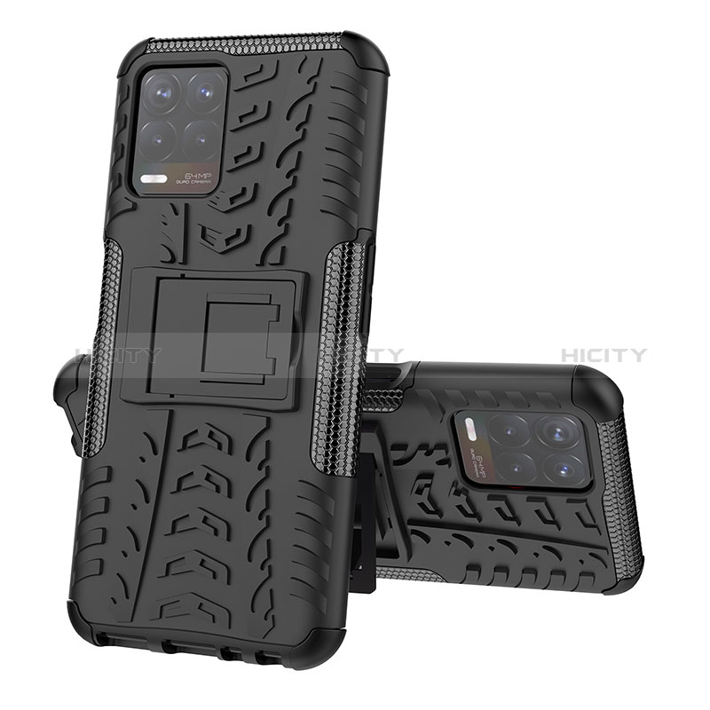 Funda Bumper Silicona y Plastico Mate Carcasa con Soporte JX2 para Realme 8i